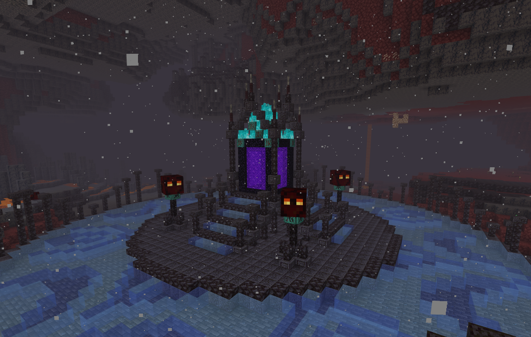The Nether Plaza portal area with tamed magma cube guards